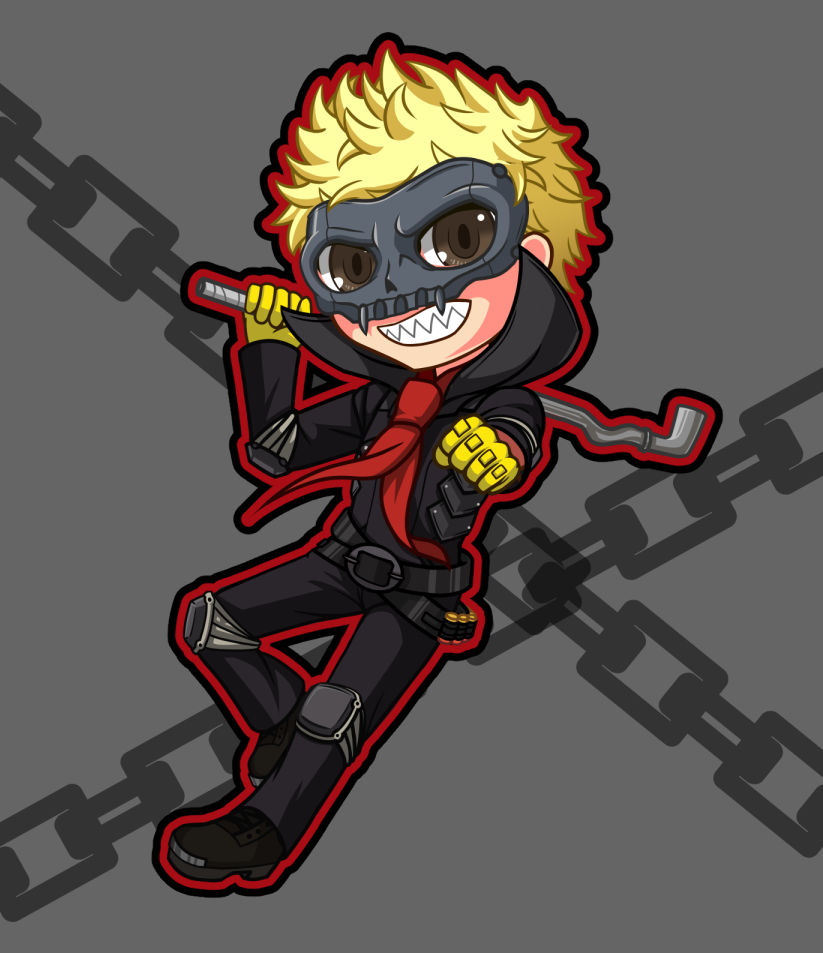 Persona5 Chibi characters Sakamoto Ryuji by higejackson on DeviantArt
