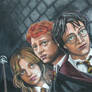 Hermione, Ron, and Harry