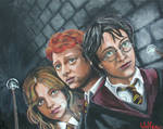Hermione, Ron, and Harry by WolfenM