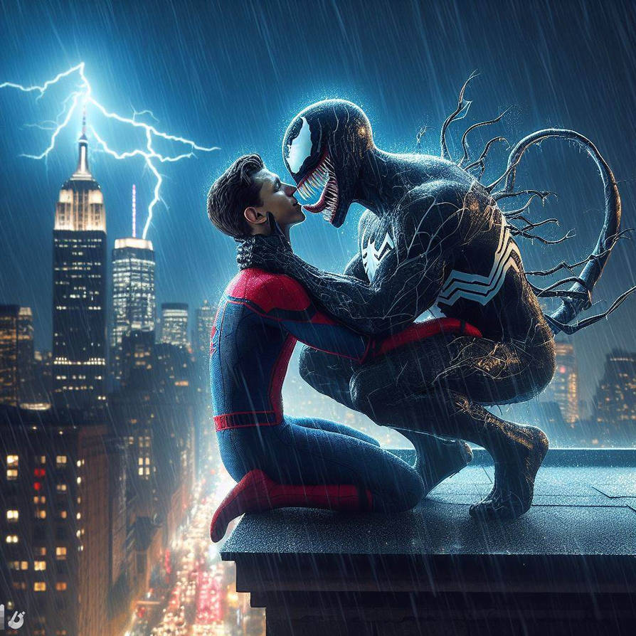 Venom kissing Spider Man by DragonSlayer1000 on DeviantArt