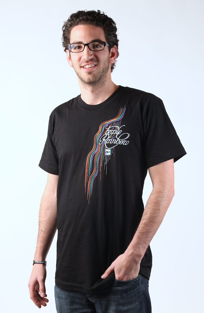 Triple Rainbow - Black T-Shirt (Men's)