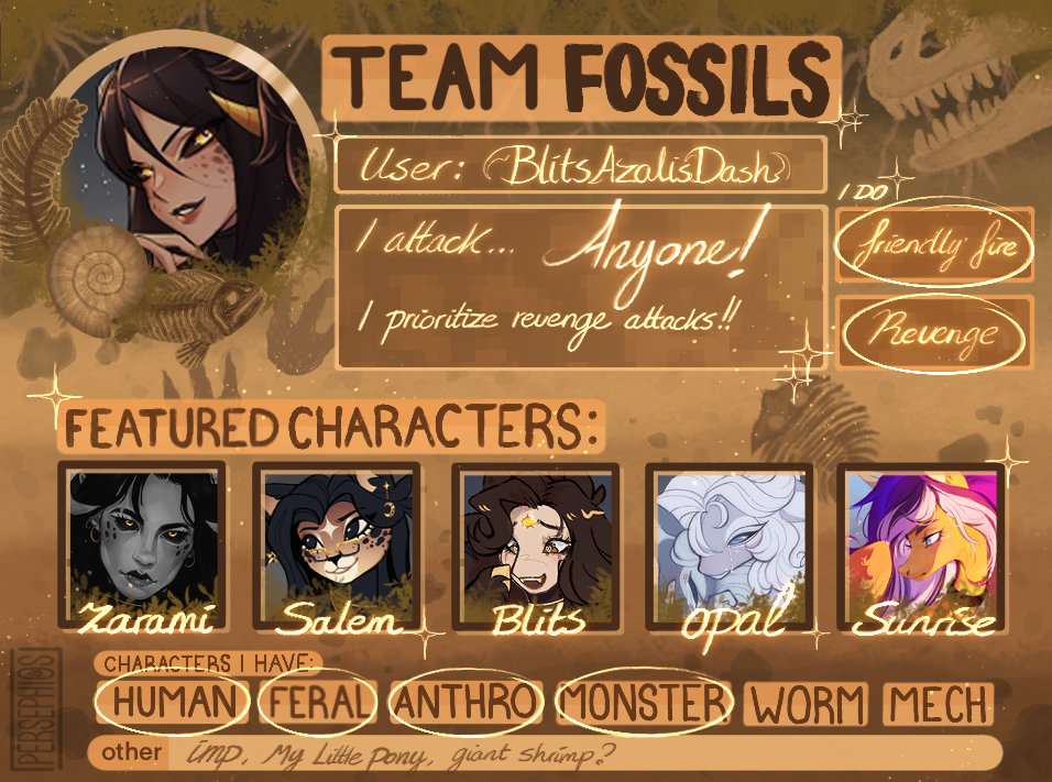Art Fight 2025 Fossils Card! by BlitsAzalisDash on DeviantArt