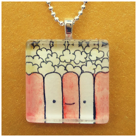 Glass Tile Pendant, Popcorn