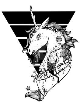 weird-o unicorn doodle