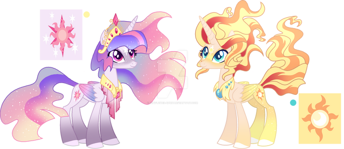 Sun Queen and Moon Princess - Redesign/AU SOLD