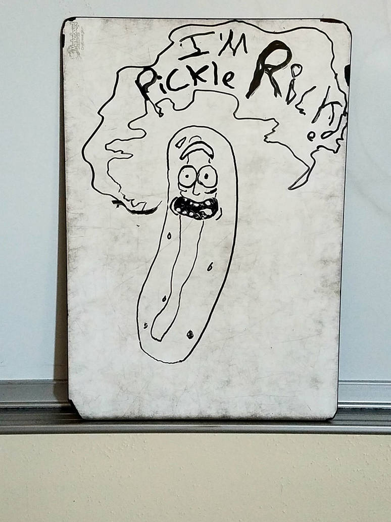 pickle rick on teacher's white board by BAKAFOOLS pickle rick on teacher's white board by BAKAFOOLS