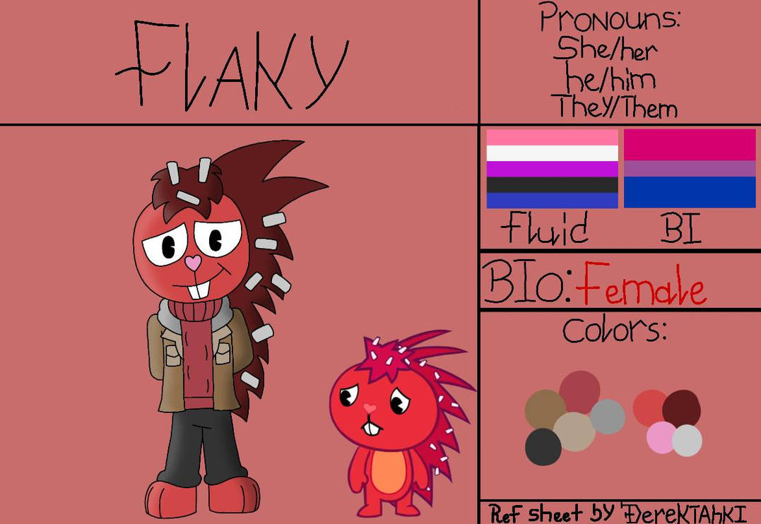 HTF - Flaky ref sheet by DerekTahki on DeviantArt