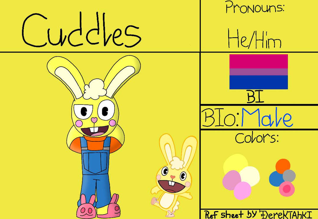 HTF - Cuddles ref sheet by DerekTahki on DeviantArt