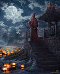 Lanterns and the Moon by kerembeyit