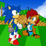 Sonic and Sally at Splash Hill