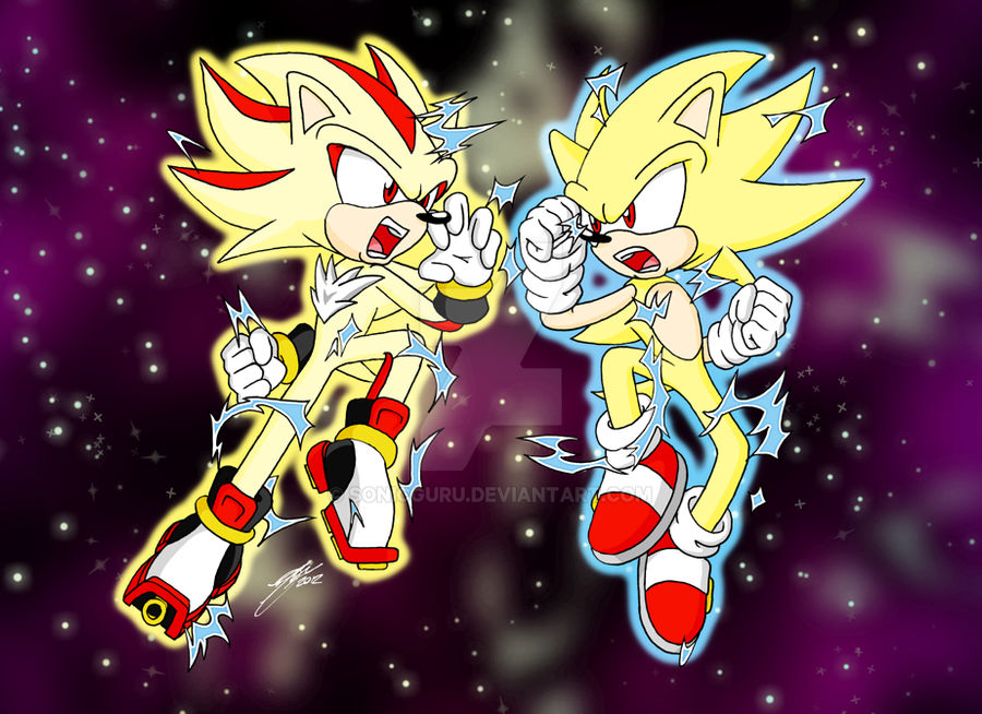Hyper Sonic Vs. Hyper Shadow by Sonicguru on DeviantArt