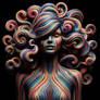 Trippy and Psychedelic Striped Woman Long Hair