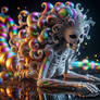 Trippy Psychedelic Mardi Gras Skeleton Woman