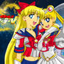 Sailor V and Super Sailor Moon