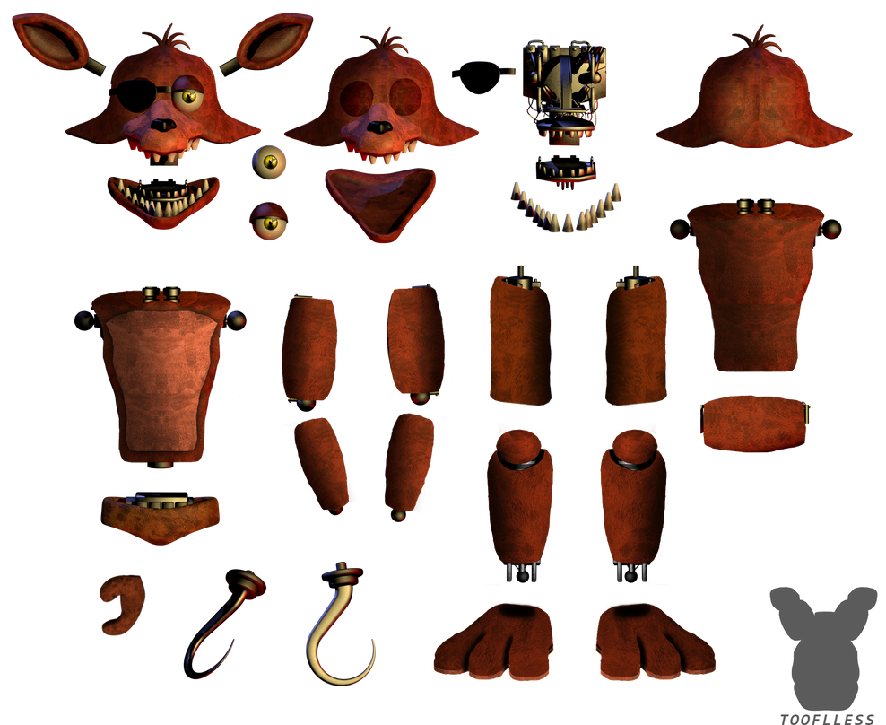 Unwithered Foxy(Alt) by Tooflless on DeviantArt