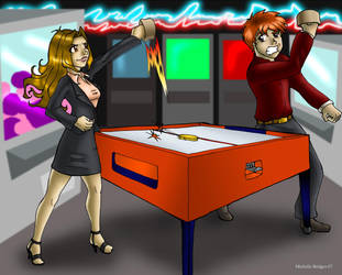 Kou and Mimi - Table Hockey by digilife-gallery