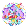 poodle pup popple's party pop stickers!