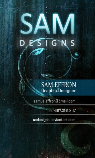 Sam Designs Business Card