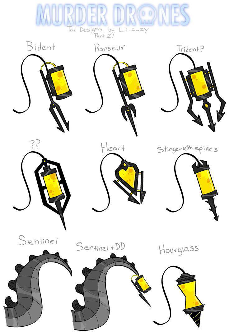 Murder Drones Tail Designs 2 by smuko134 on DeviantArt