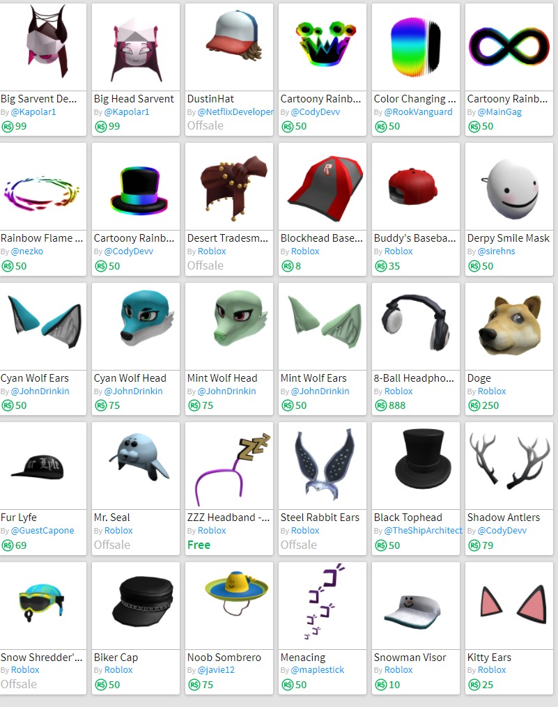 Venari.  #roblox #oldroblox #items #accessories #catalog #event