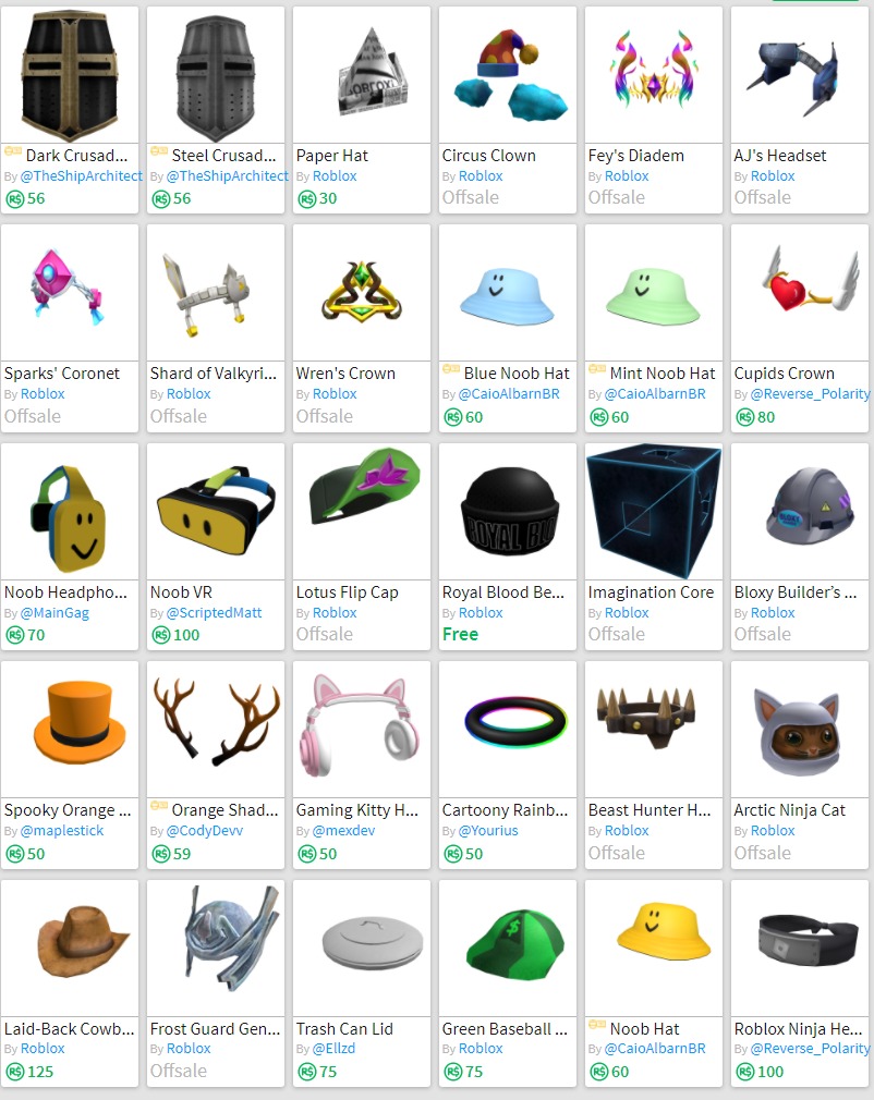 My Roblox inventory: Hats (P4) by StormFX93RBLX on DeviantArt