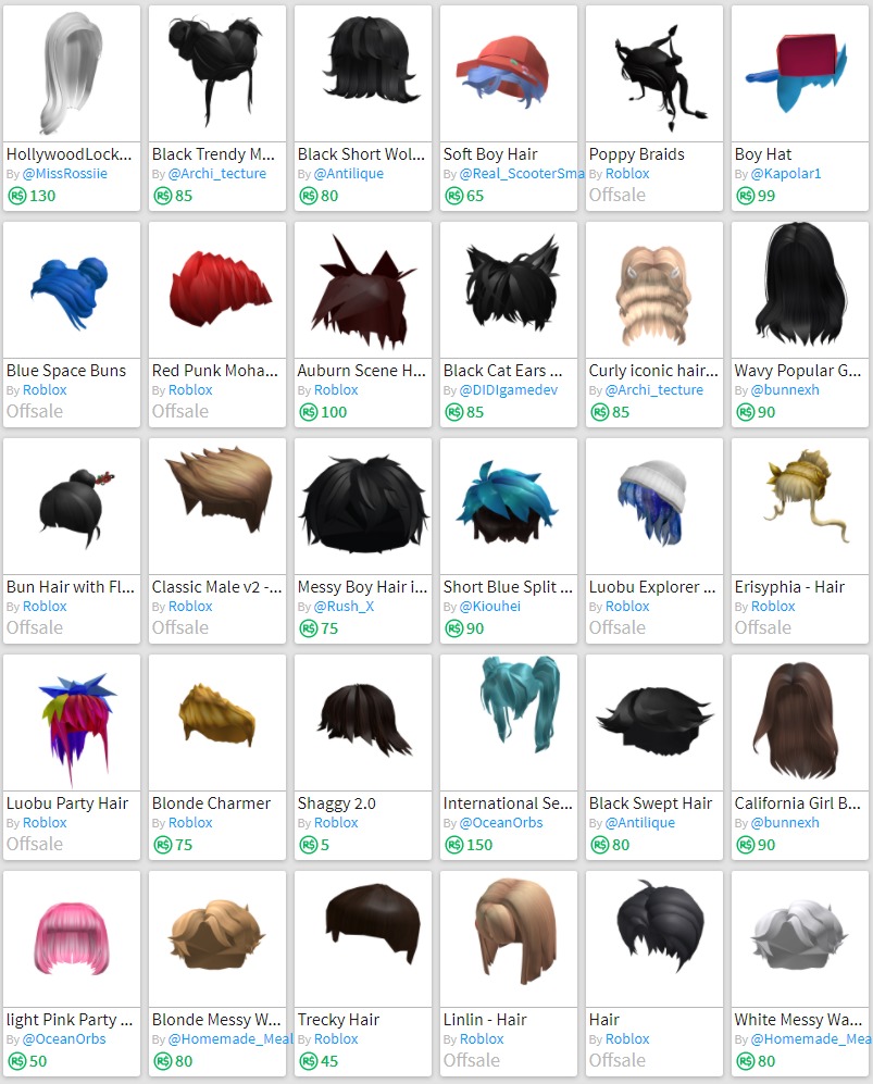 My Roblox Inventory: Hair (P2) by StormFX93RBLX on DeviantArt