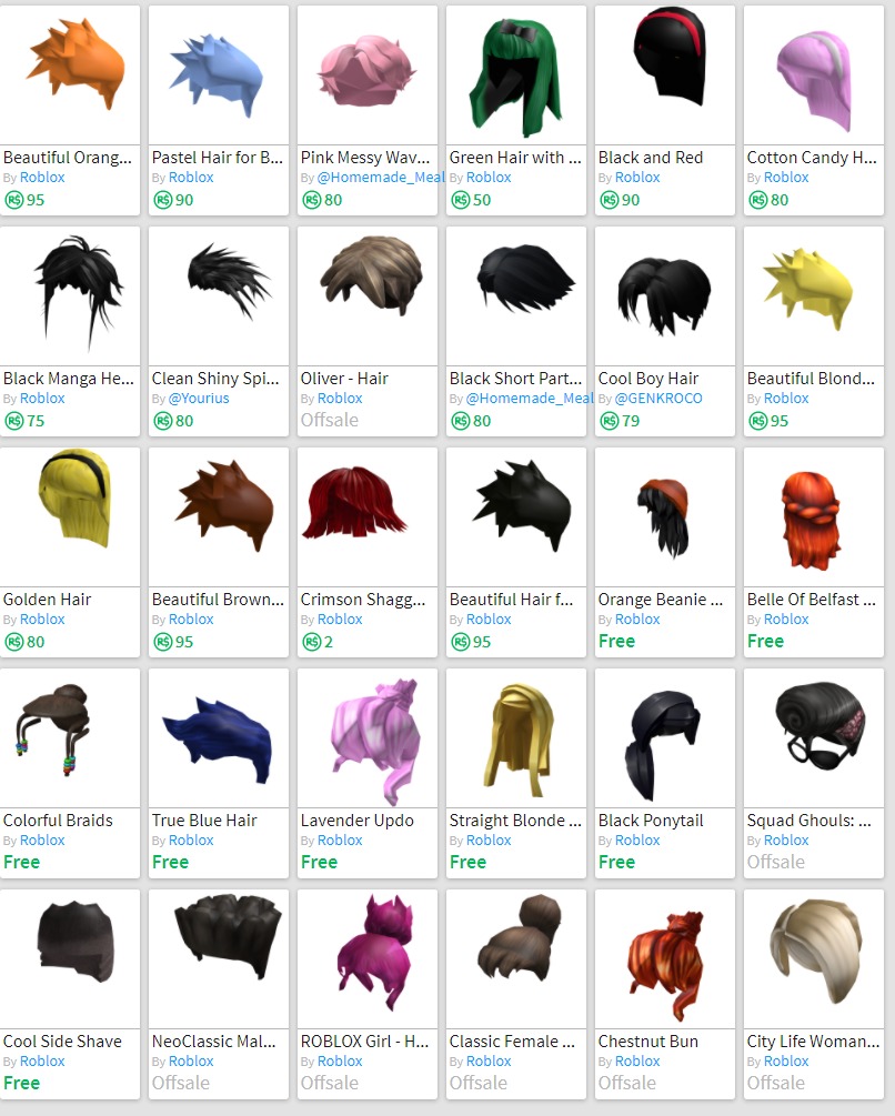 My Roblox Inventory: Hair (P2) by StormFX93RBLX on DeviantArt