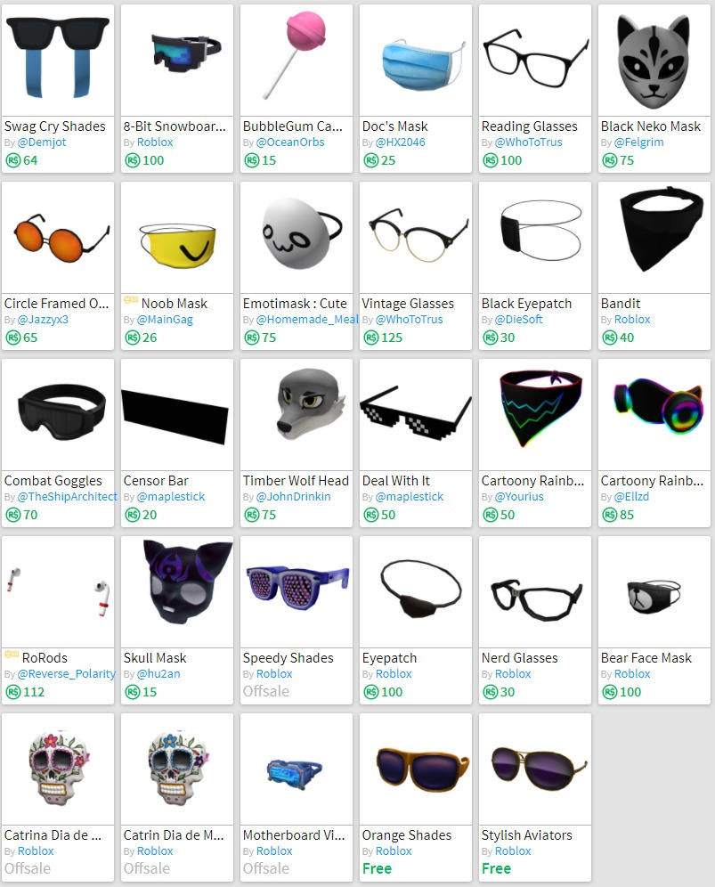 My Roblox inventory: accessories (P2) by StormFX93RBLX DeviantArt