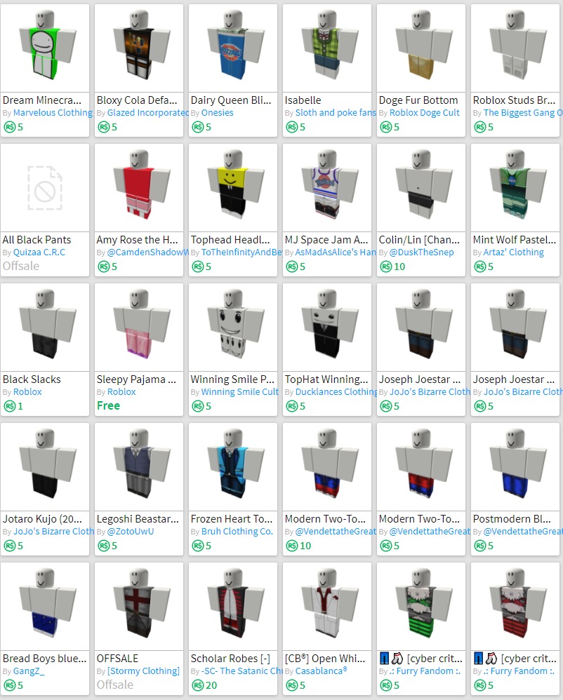 My Roblox inventory: Shirts (P5) by StormFX93RBLX on DeviantArt