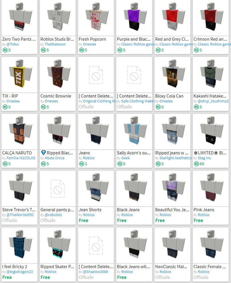 Category:Free clothing, Roblox Wiki