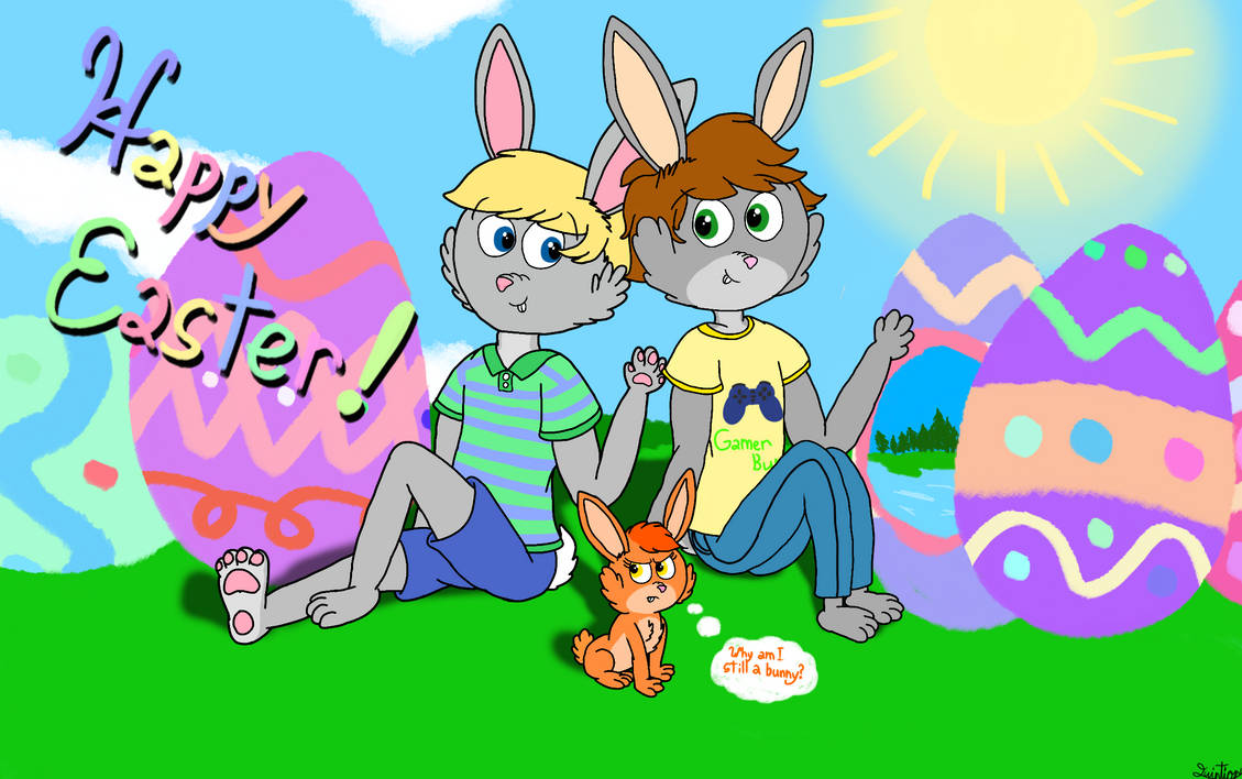 Two Bunny Boys and a Feral Rabbit by WonderWill7134 on DeviantArt