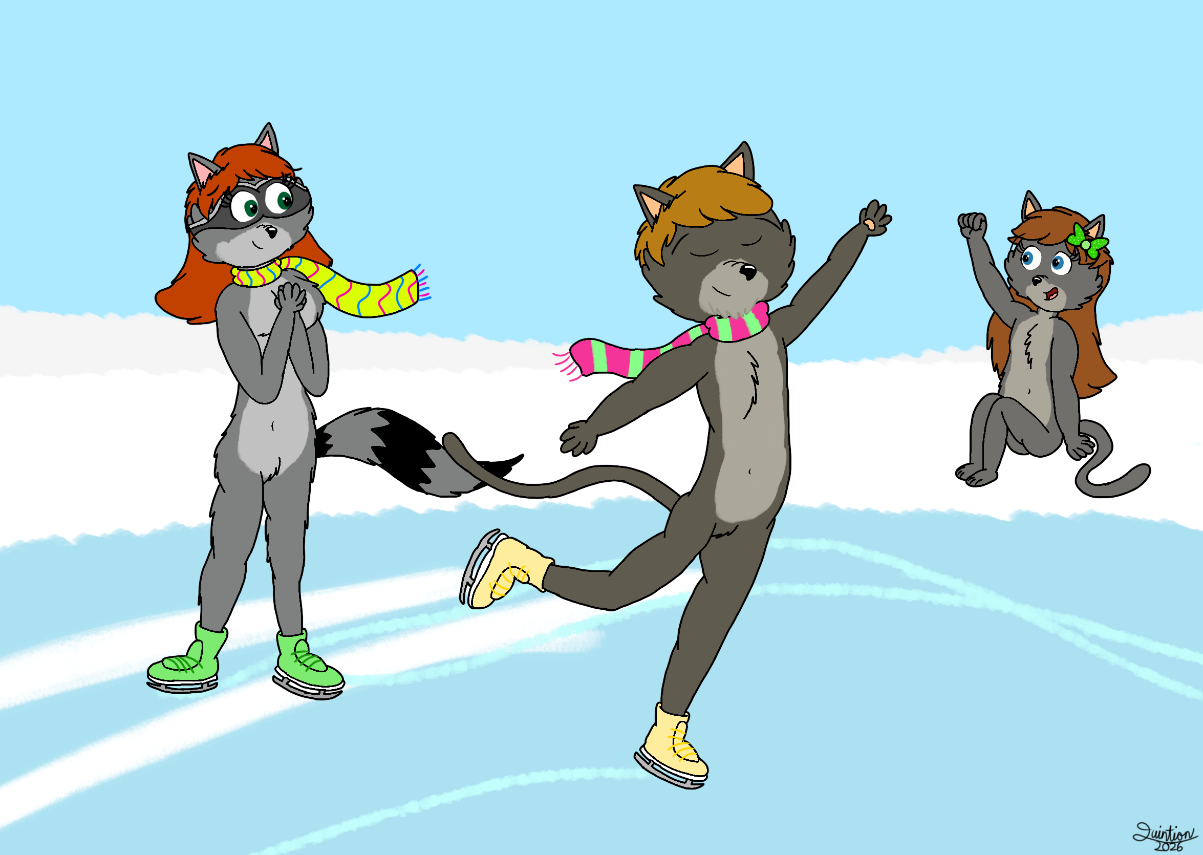 Icecat Deviantart Ice Skating at the Lake by WonderWill7134 on DeviantArt