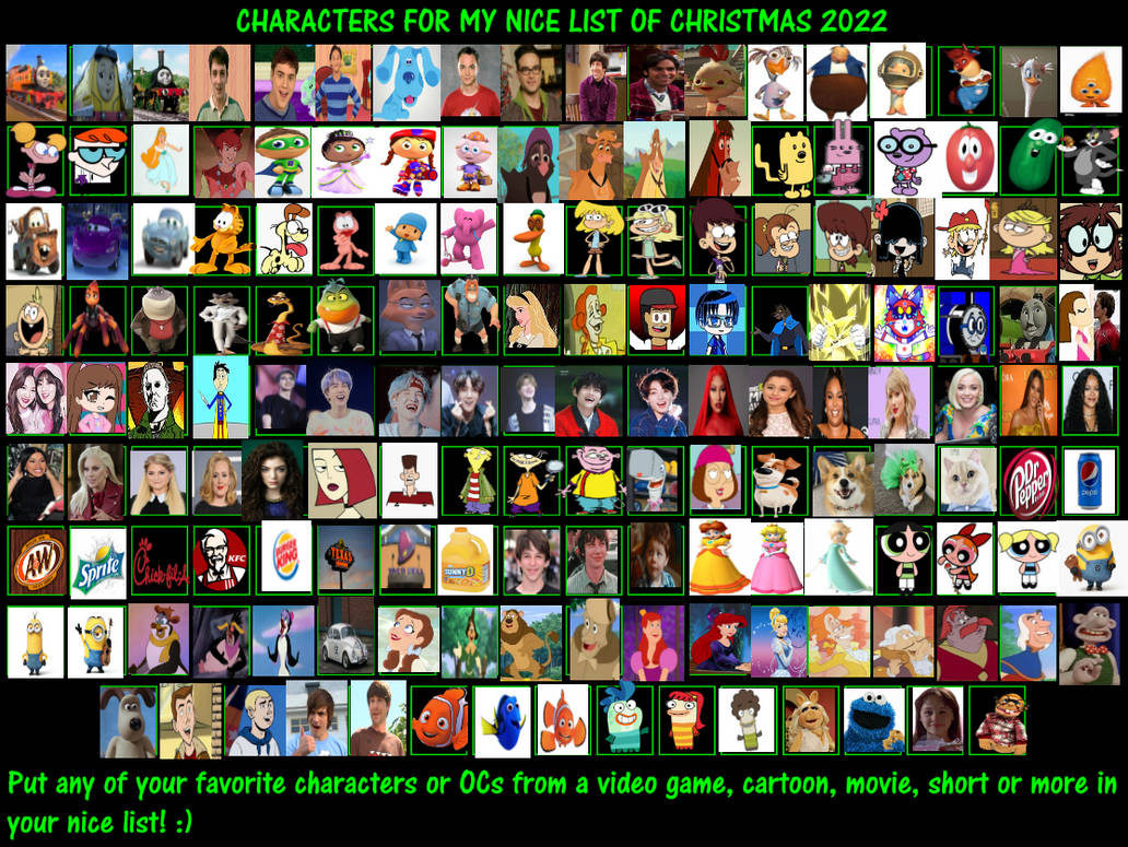 My Nice List for Christmas 2022 by CartoonsRule2020 on DeviantArt