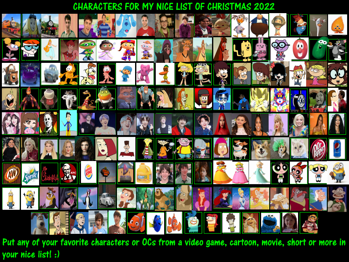My Nice List for Christmas 2022 by CartoonsRule2020 on DeviantArt