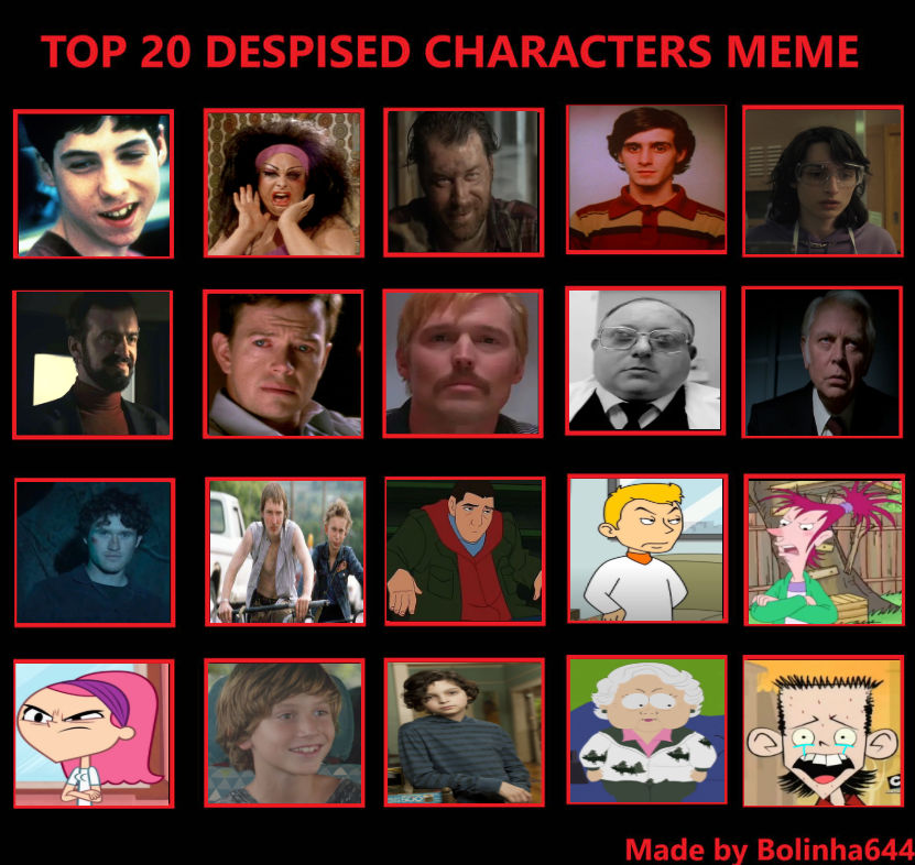 Repulsive Characters My Top 20 Despised Characters by CartoonsRule2020 on DeviantArt