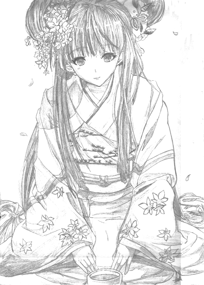 kimono anime girl by FananeStar99 on DeviantArt