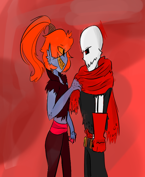 Underfell Papyrus and Undyne by JennieFlower on DeviantArt