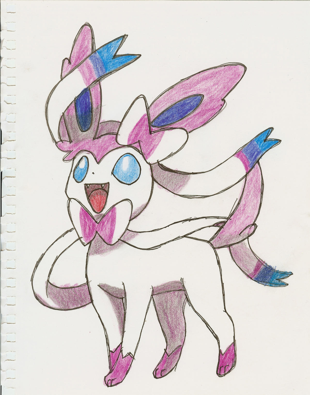Creative Sylveon Drawings Sketch for Kids. 