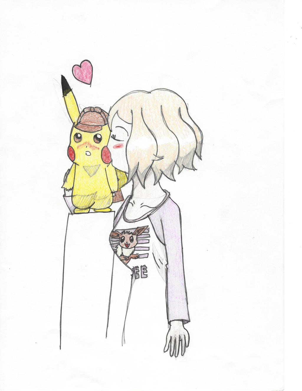 Serena kisses detective Pikachu