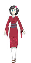 Selene in her kimono
