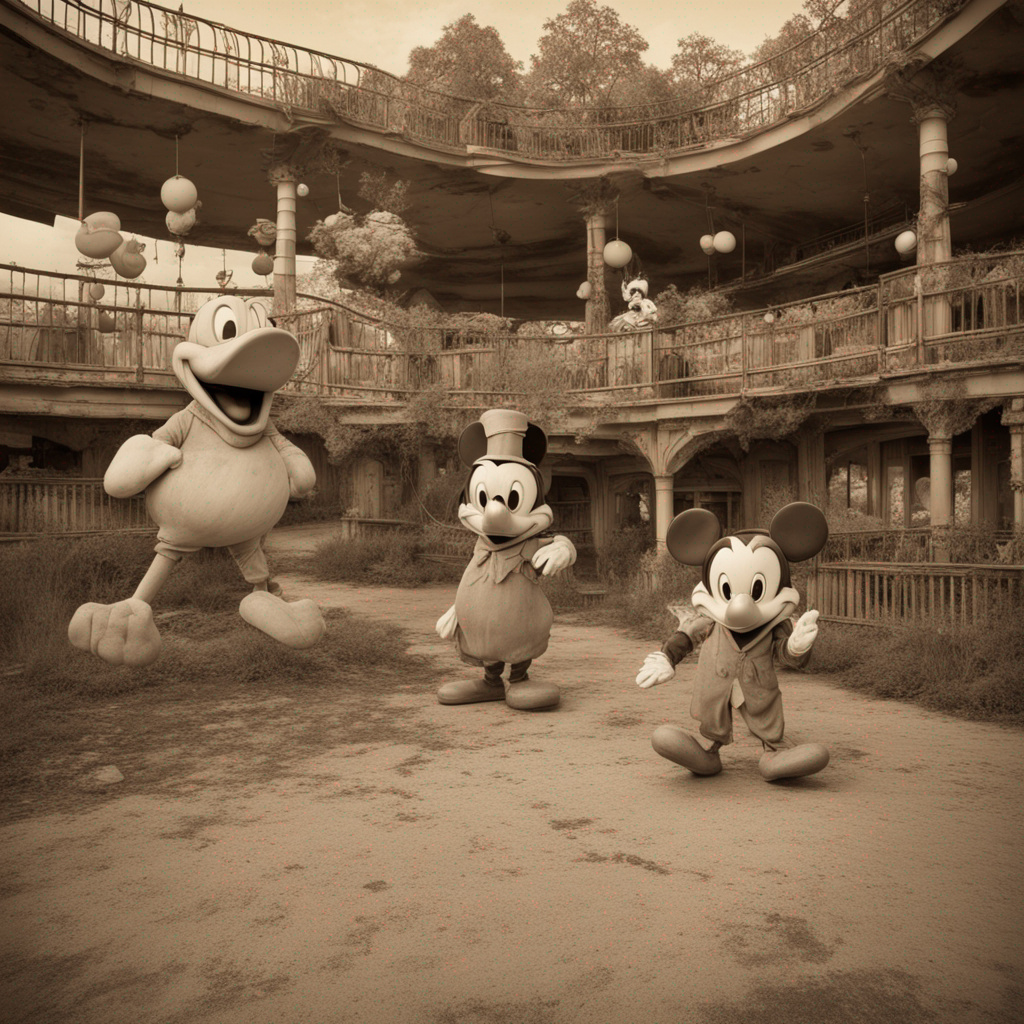 eerie abandoned amusement park ruins