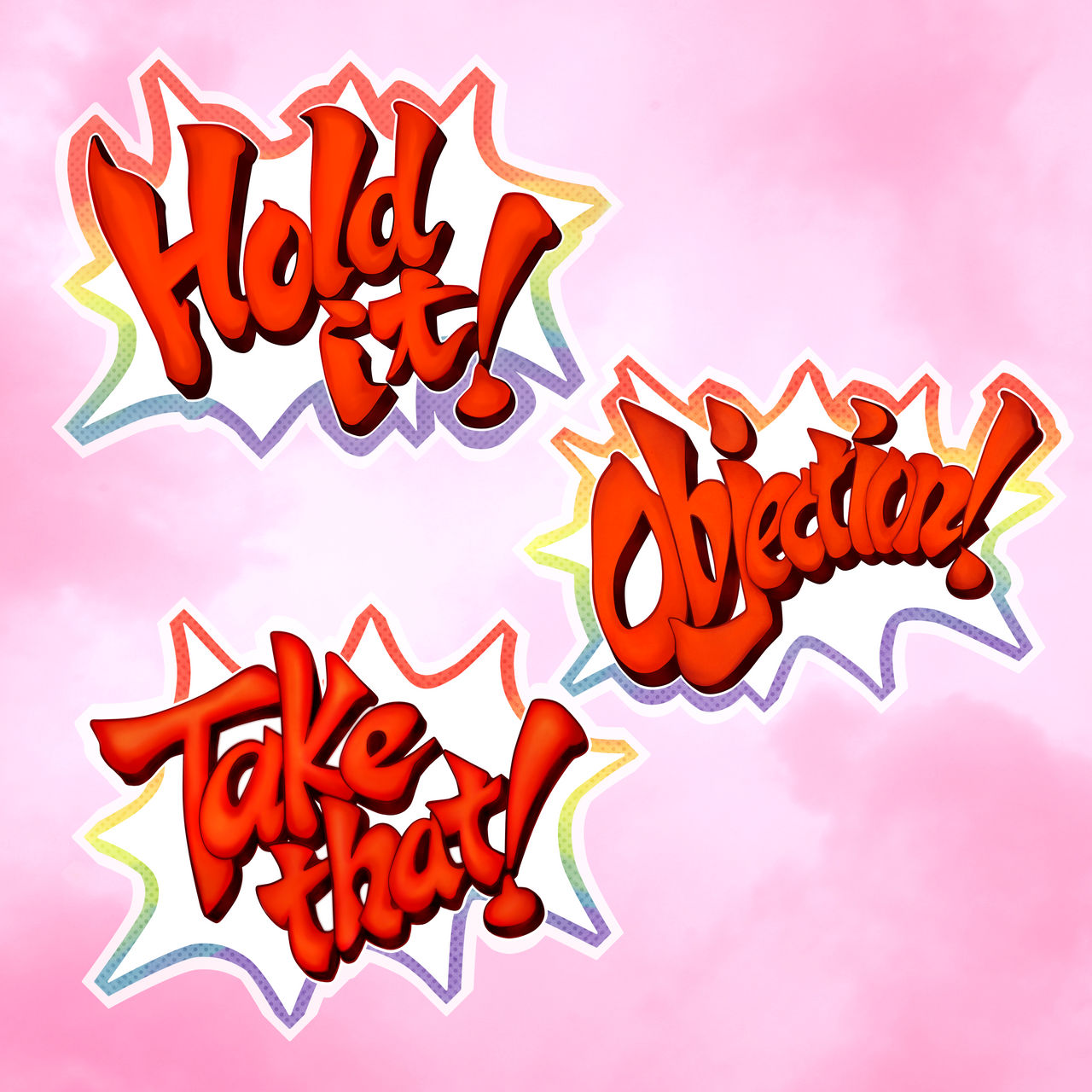 Ace Attorney - OBJECTION! stickers by bluuejayart on DeviantArt