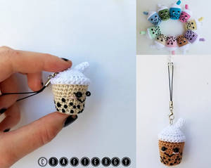 Crochet Boba Tea Phone Charm