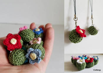 Crochet Blooming Cactus Charm