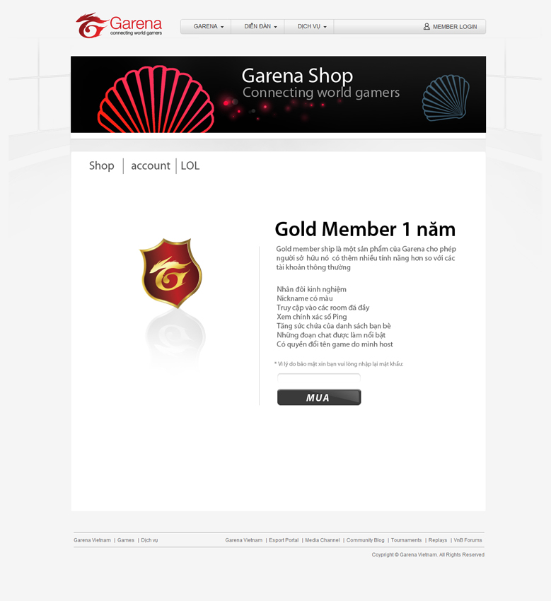 Garena shop.