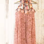 Shabby chic maxi dress with pink butterflies