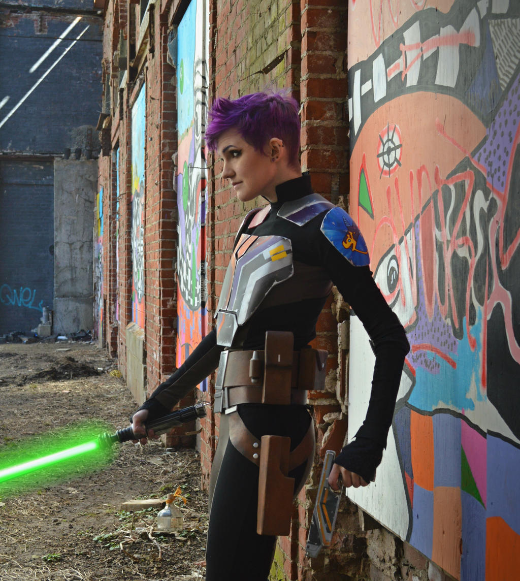 Epilogue Sabine Wren Cosplay with lightsaber