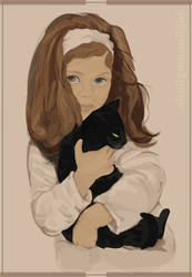 girl with cat