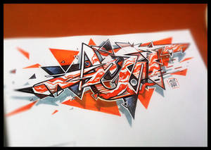 graffiti sketch orange triangle