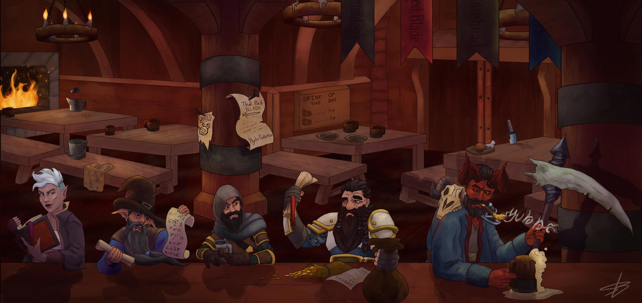 Adventurers in the Unseen Servant Tavern by Wan-Wan-Art on DeviantArt